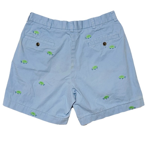 Brooks Brothers 346 Shorts‎ Mens 33 Blue Turtle Embroidered Cotton Preppy 6.5" - Picture 10 of 10